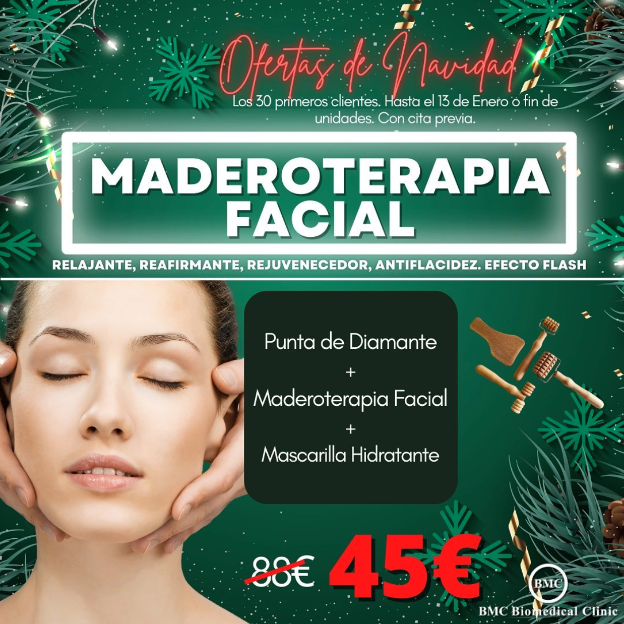 Maderoterapia Facial Con Punta De Diamante Y Mascarilla